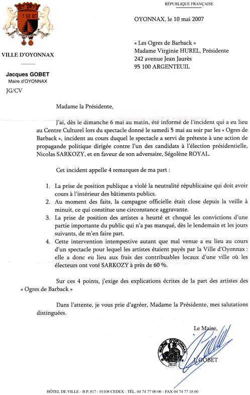 lettre du maire